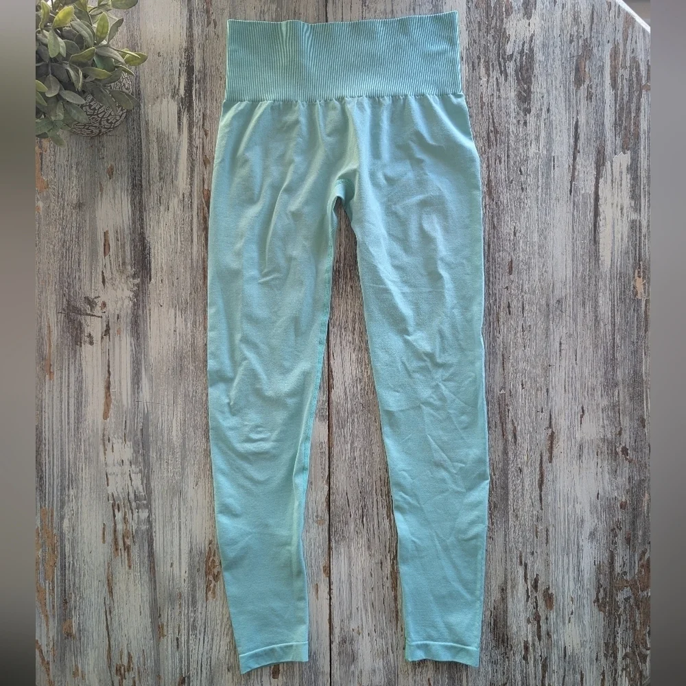NVGTN Seamless Leggings Mint Green Womens Medium - Picture 3 of 7